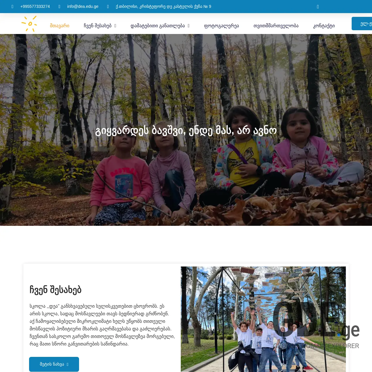 Screenshot of the site geniosi.edu.ge at 2026-03-27