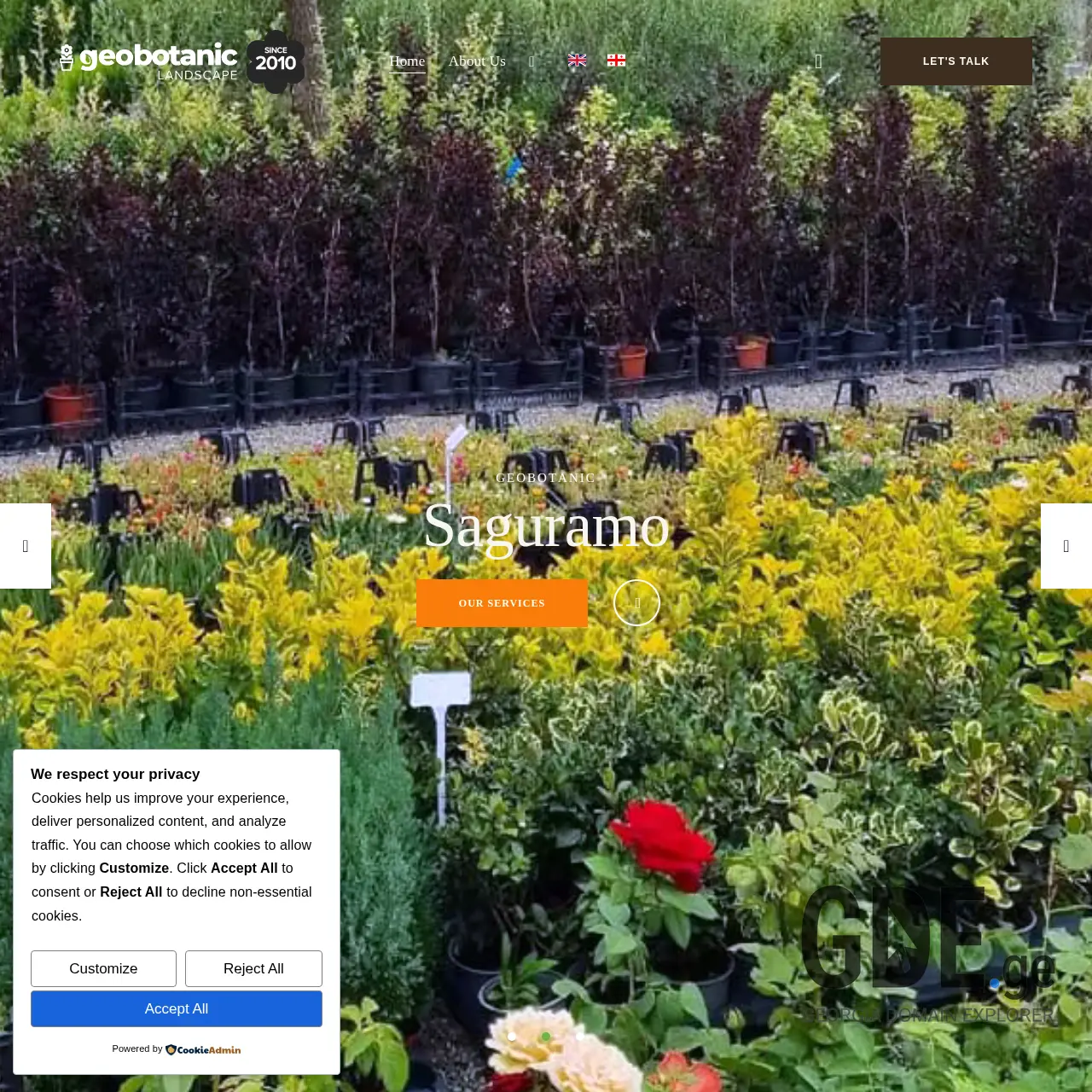 Screenshot of the site geobotanic.ge at 2026-03-30