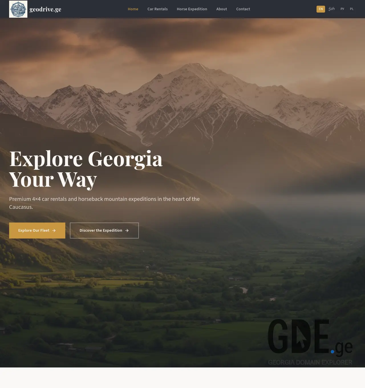 Screenshot of the site geodrive.ge at 2026-04-16