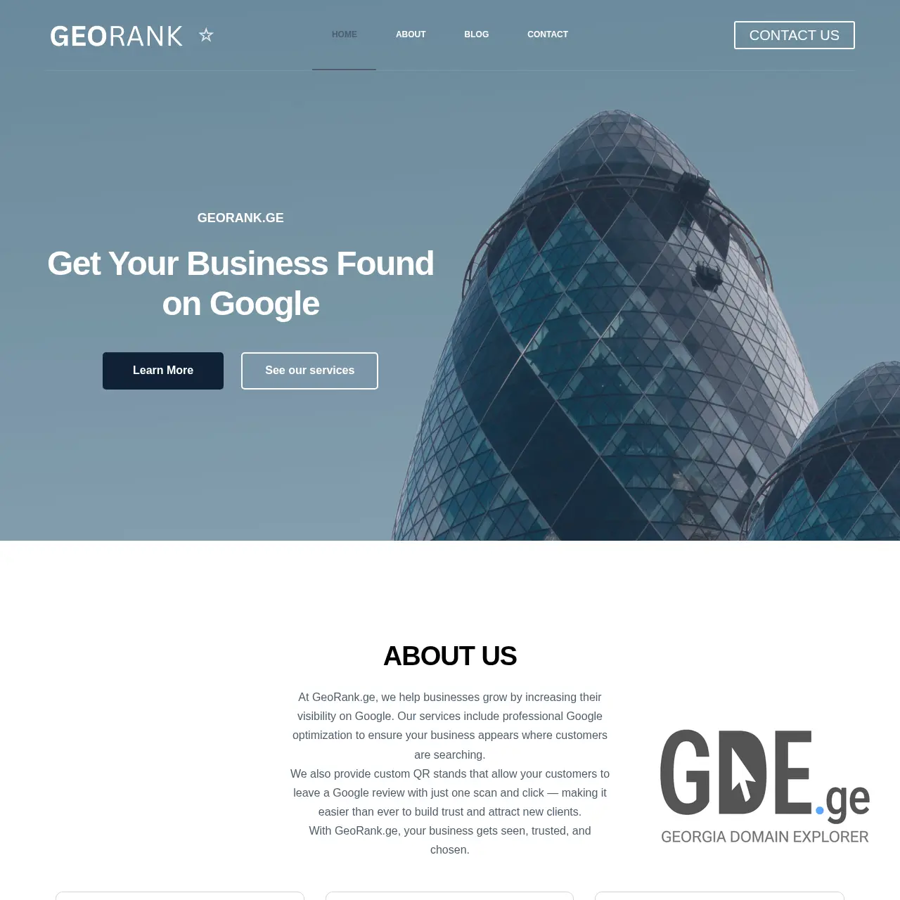 Screenshot of the site georank.ge at 2026-03-31