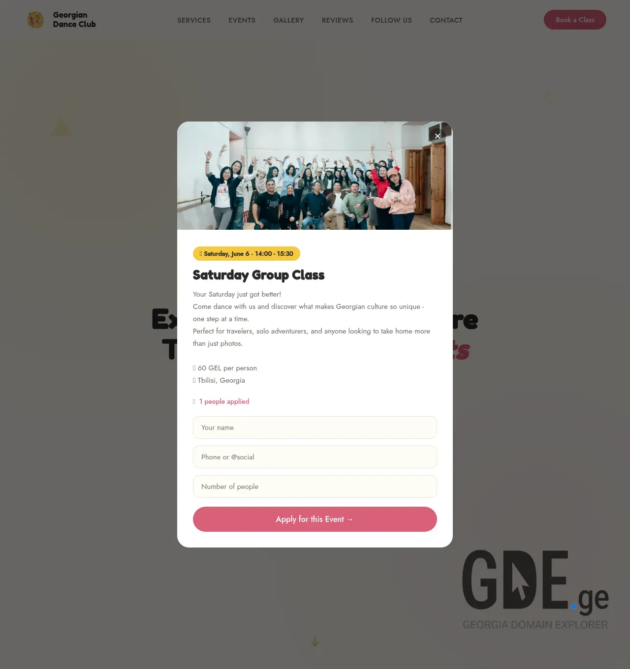 Screenshot of the site georgiandanceclub.ge at 2026-06-04