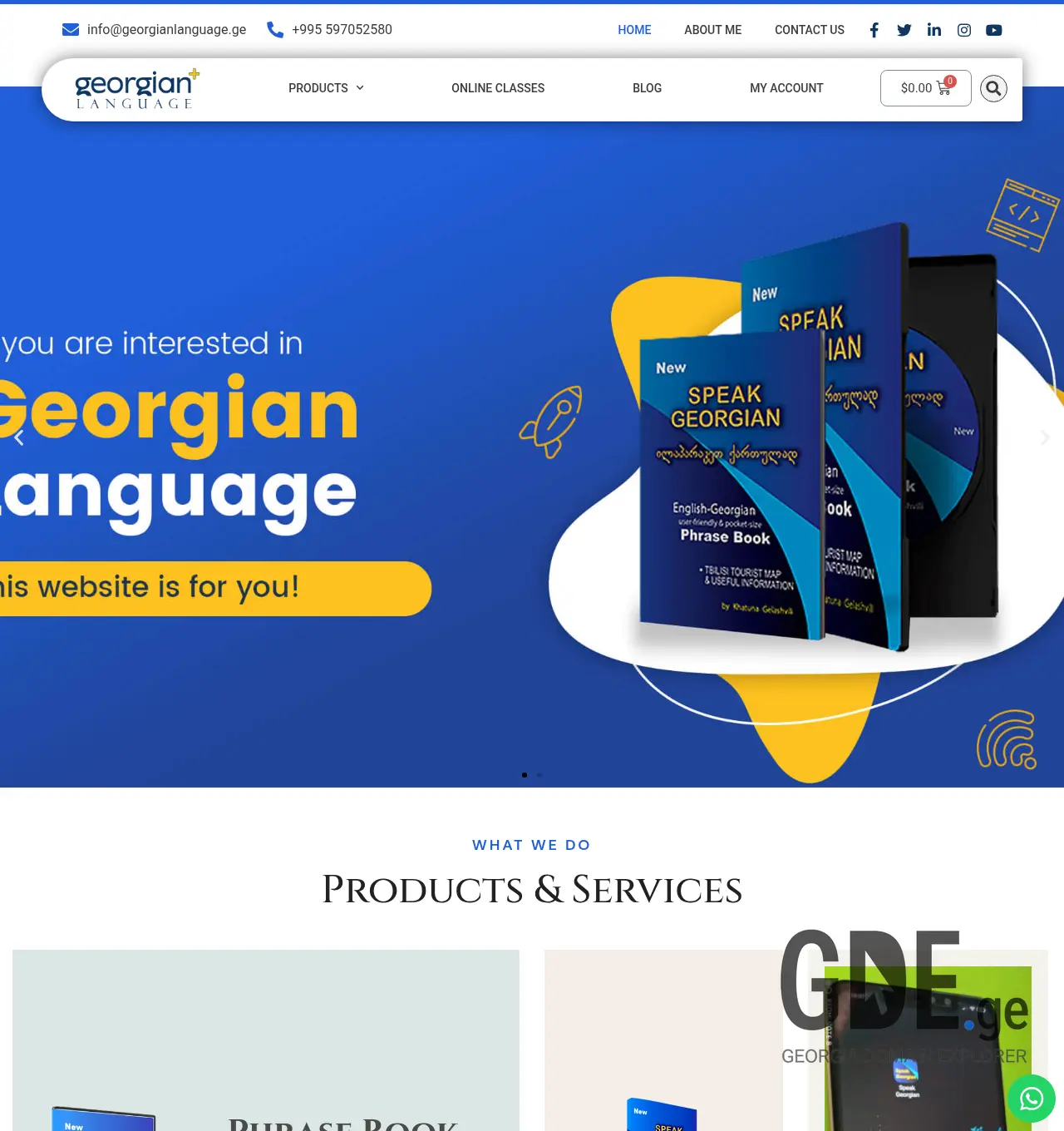 Screenshot of the site georgianlanguage.ge at 2026-06-12