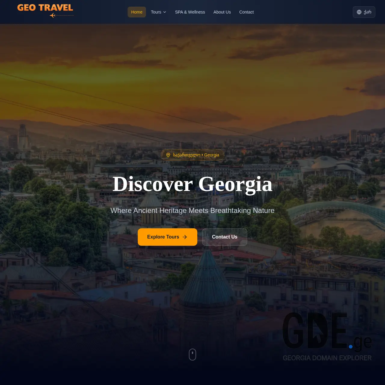 Screenshot of the site geotravel.ge at 2026-03-30