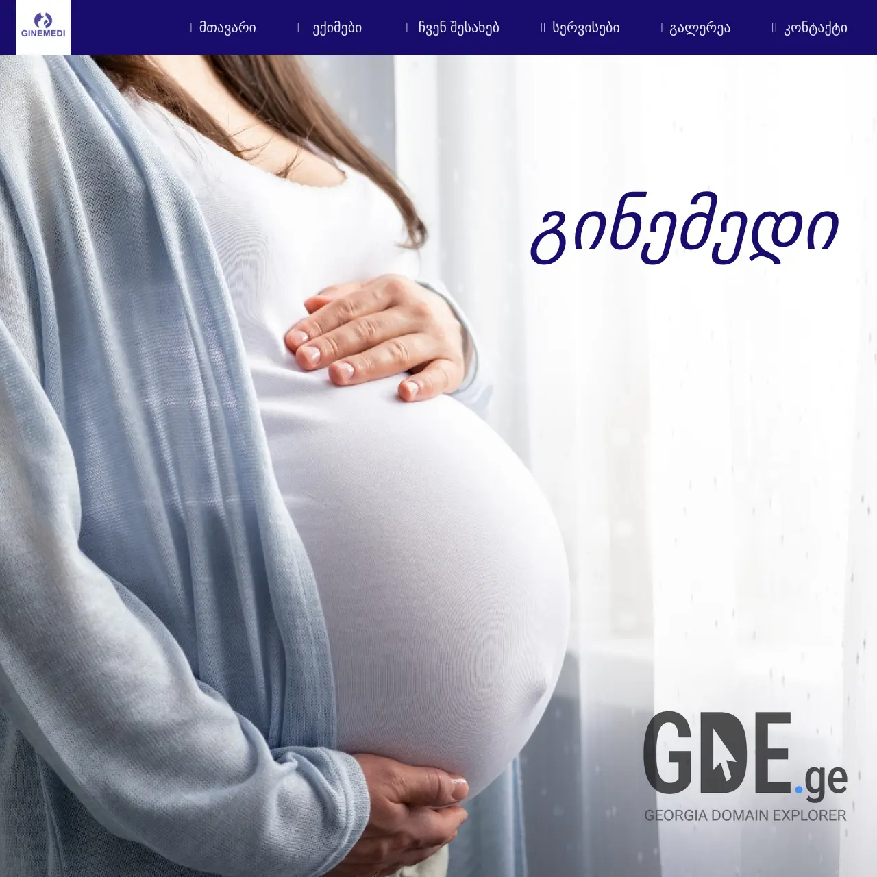 Screenshot of the site ginemedi.ge at 2026-03-28