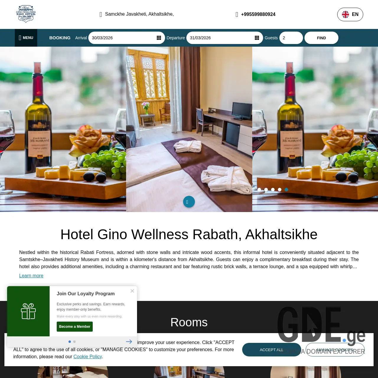 Screenshot of the site gino.ge at 2026-03-30