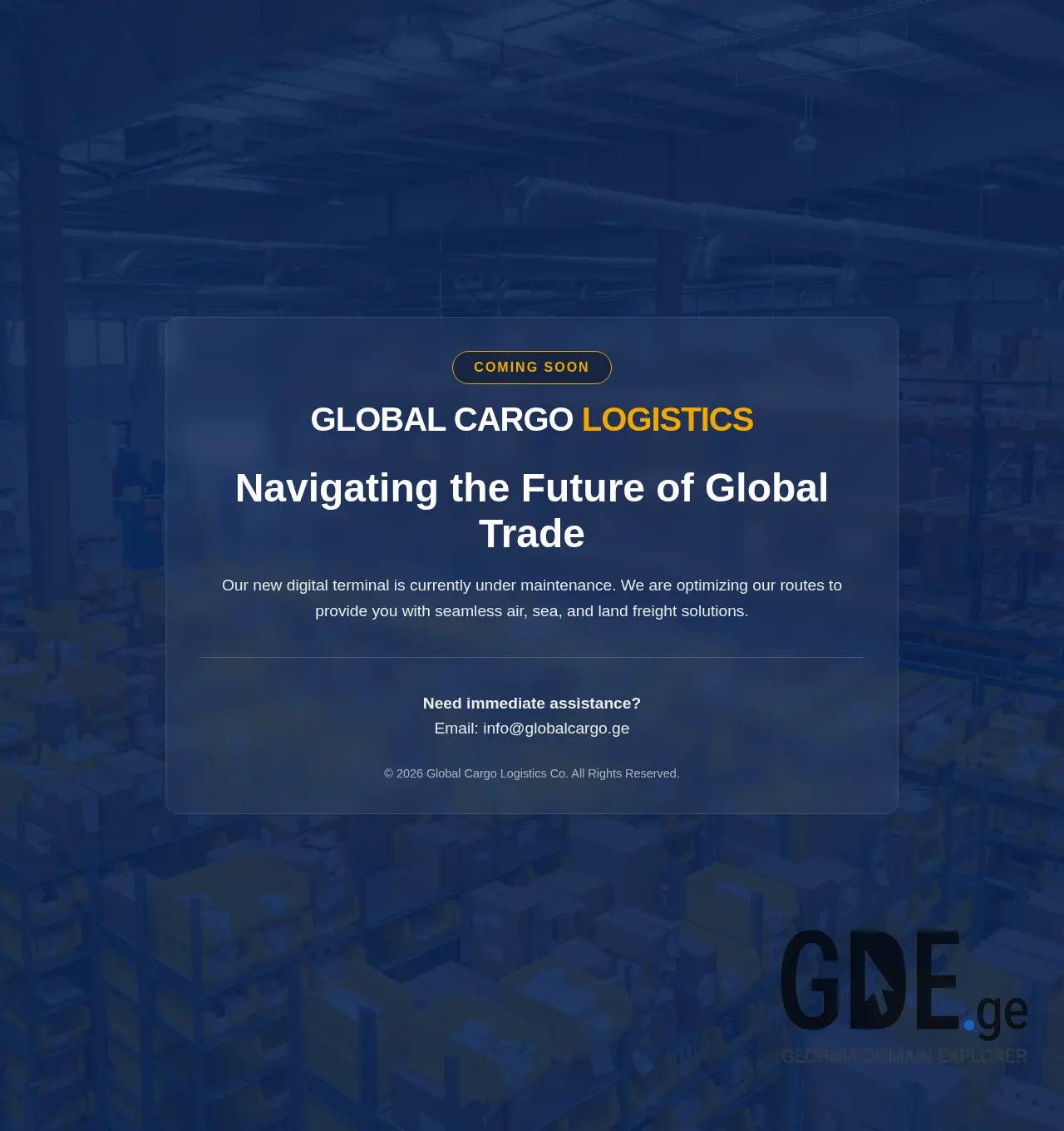 Screenshot of the site globalcargo.ge at 2026-05-14