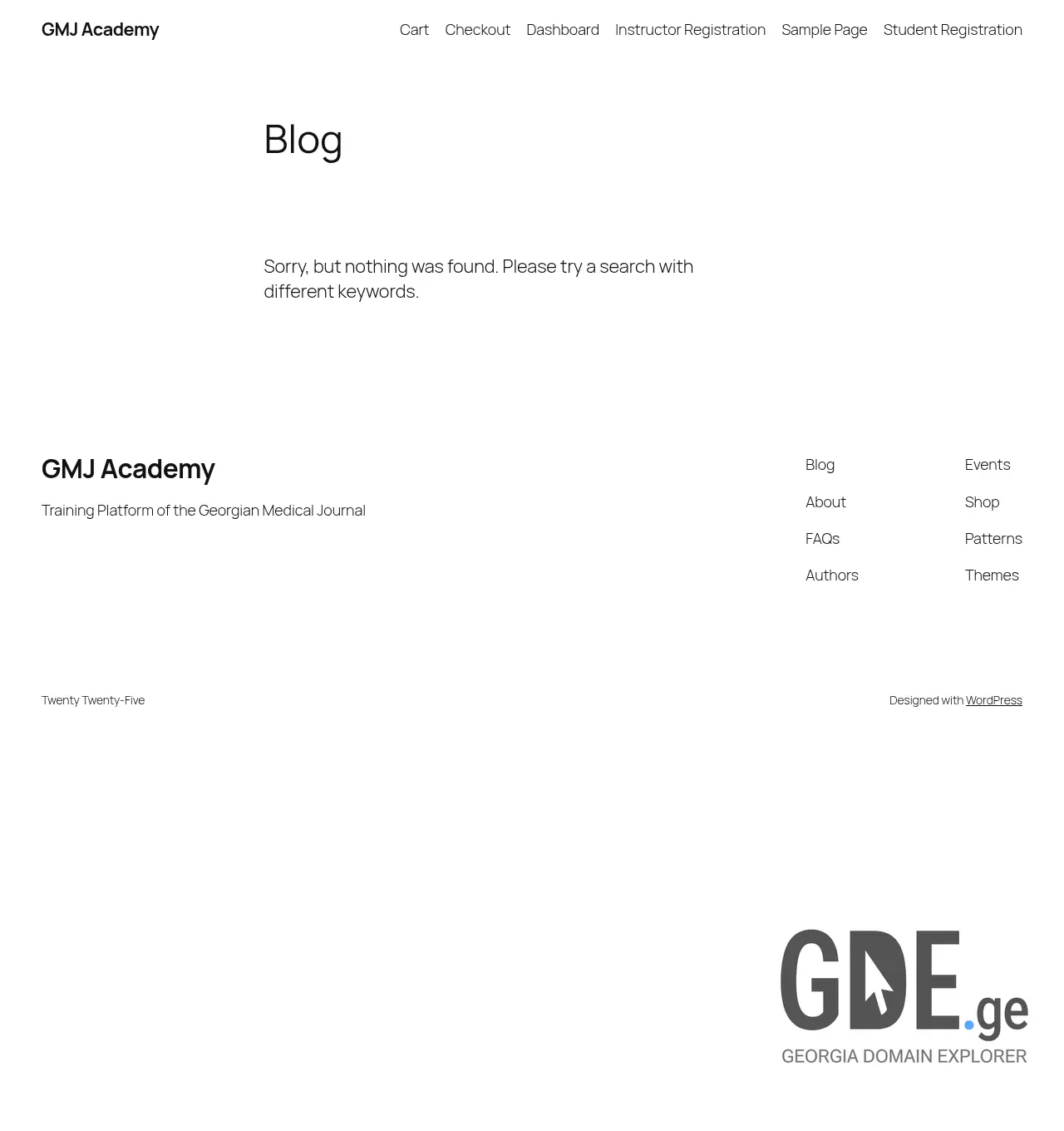 Screenshot of the site gmjacademy.ge at 2026-04-13
