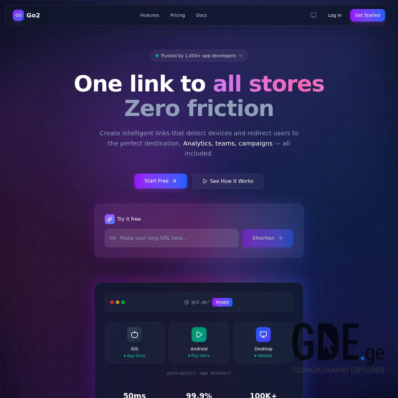 Screenshot of the site go2.ge at 2026-03-25