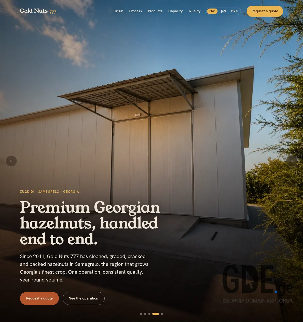 Screenshot of the site goldnuts777.ge at 2026-07-09