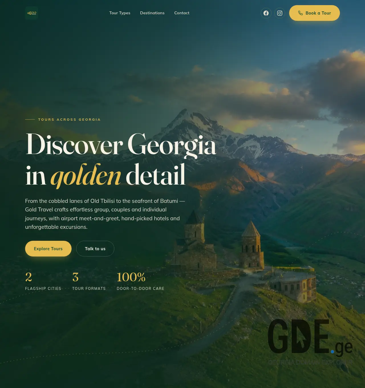Screenshot of the site goldtravelgeorgia.ge at 2026-06-04