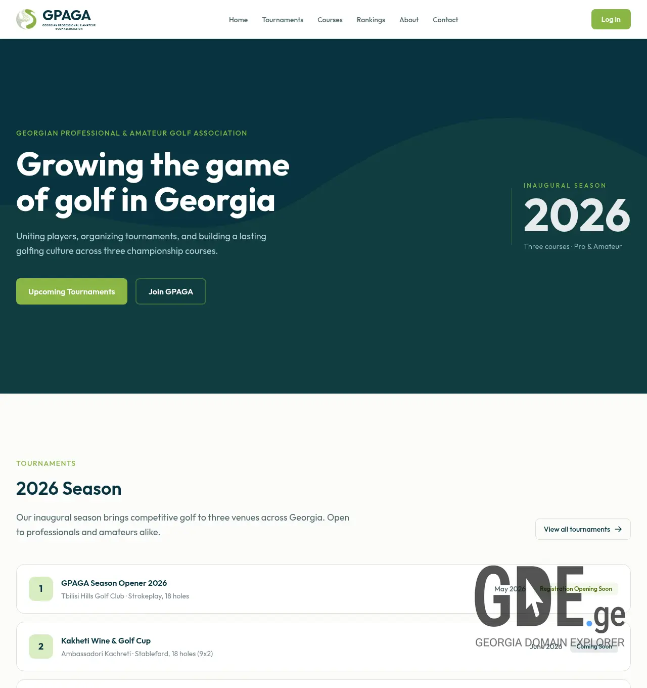 Screenshot of the site gpaga.ge at 2026-04-12