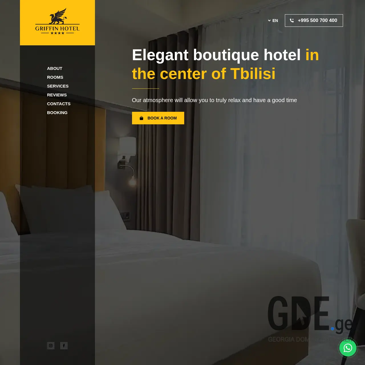 Screenshot of the site griffinhotel.ge at 2026-03-28