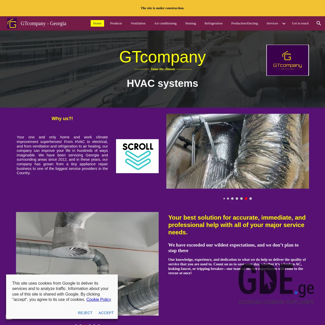 Screenshot of the site gtcompany.ge at 2026-03-25