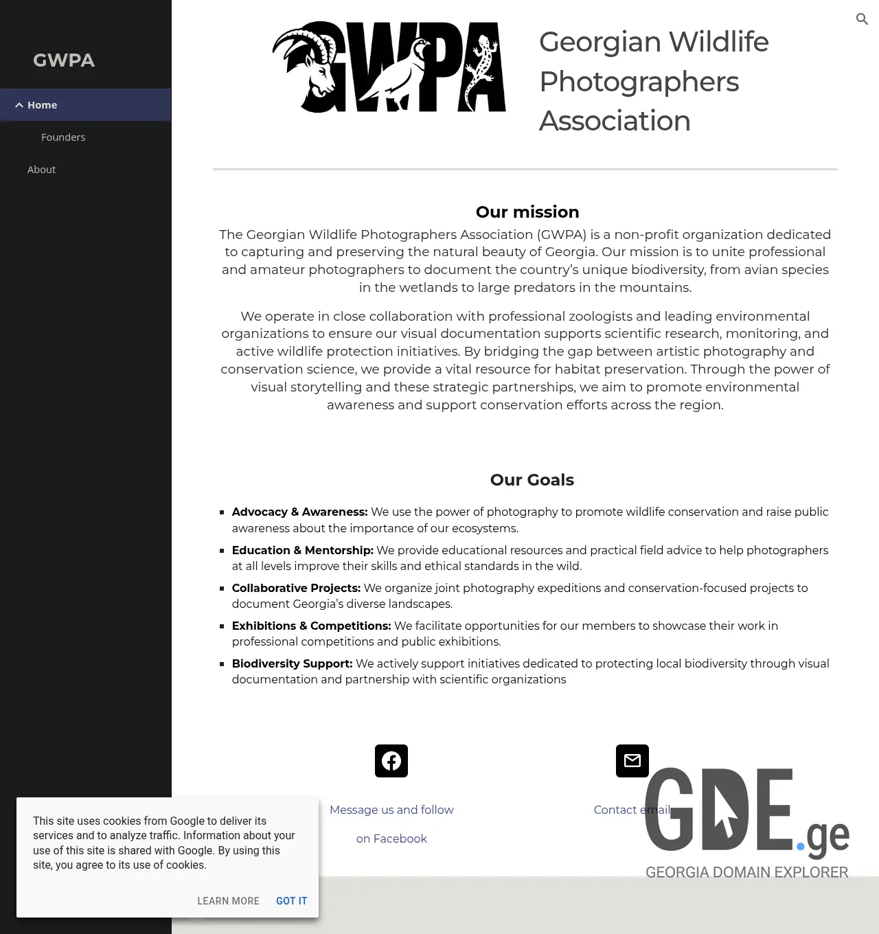 Screenshot of the site gwpa.ge at 2026-05-14