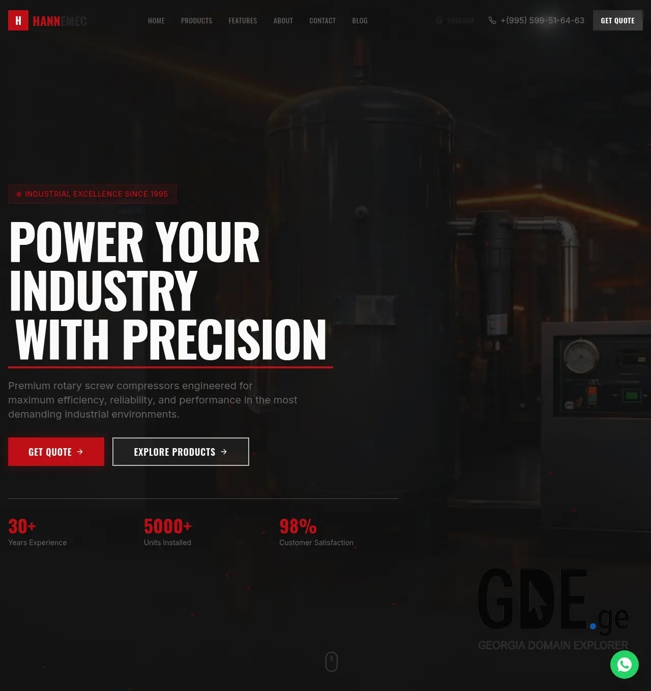 Screenshot of the site hannemec.ge at 2026-04-14