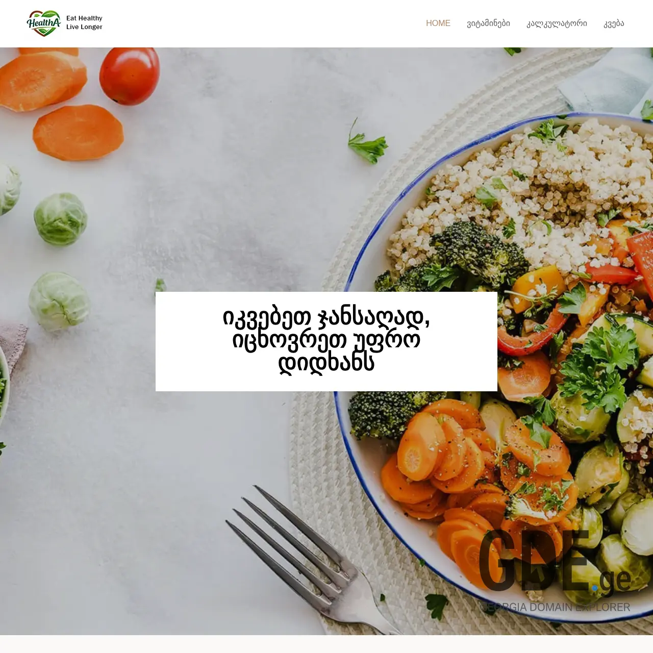 Screenshot of the site healtha.ge at 2026-03-04