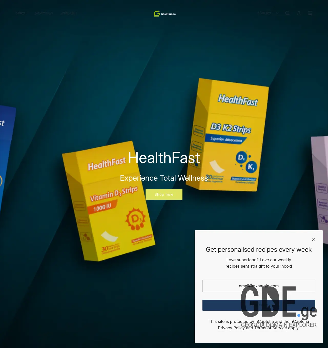 Screenshot of the site healthfast.ge at 2026-05-26