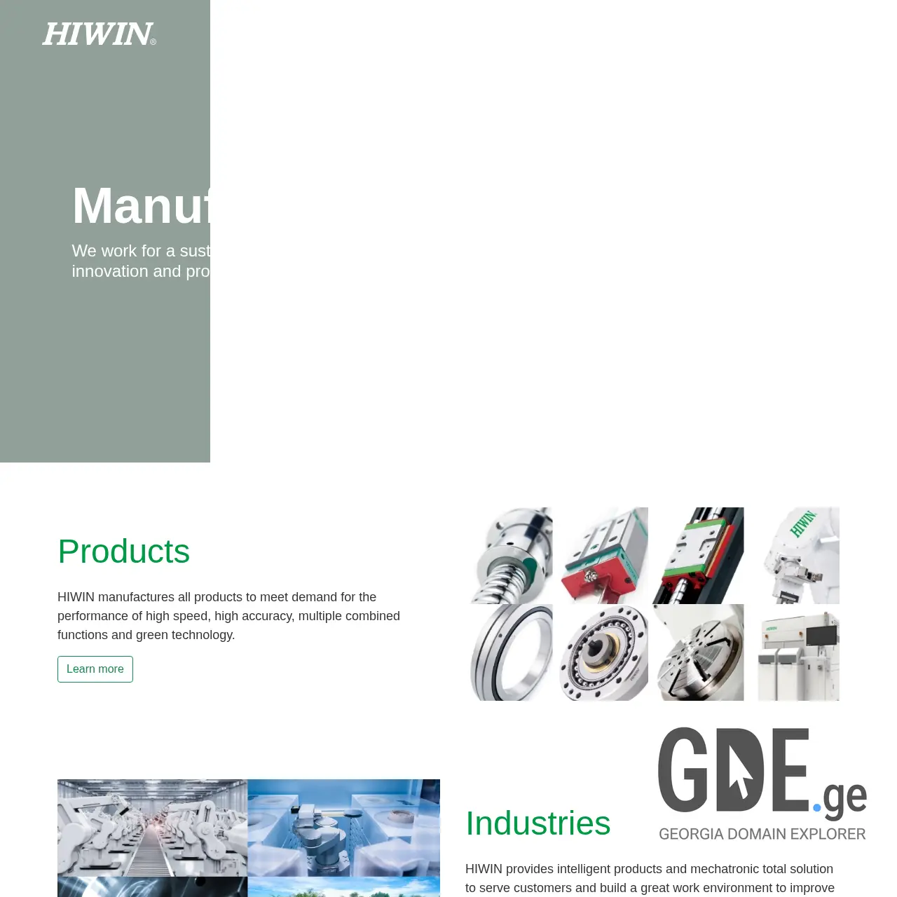 Screenshot of the site hiwin.ge at 2026-03-28