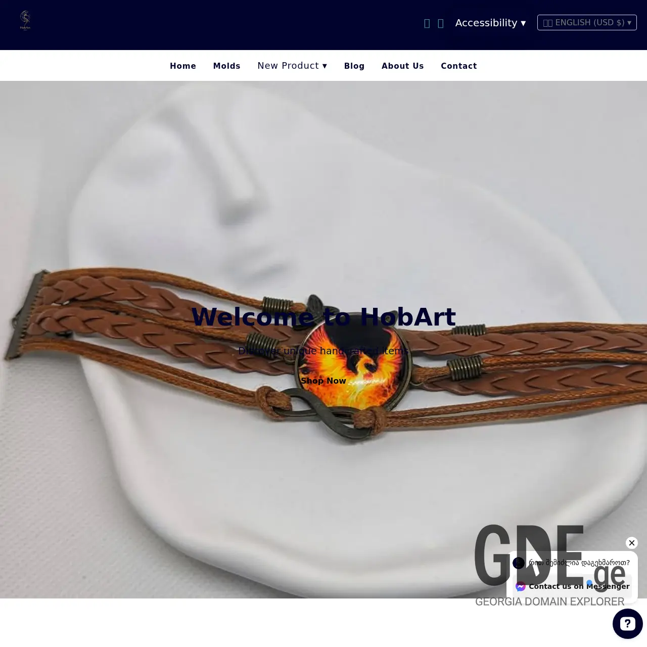 Screenshot of the site hobartshop.ge at 2026-03-26