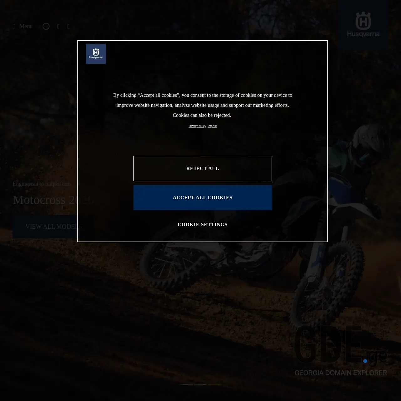 Screenshot of the site husqvarna-motorcycles.ge at 2026-03-28