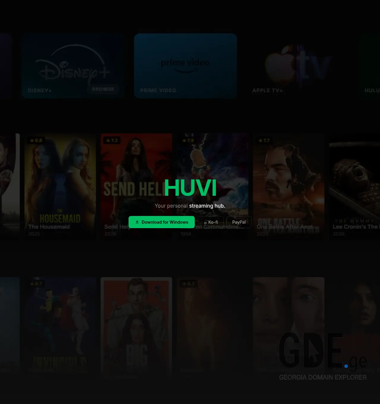 Screenshot of the site huvi.ge at 2026-07-02
