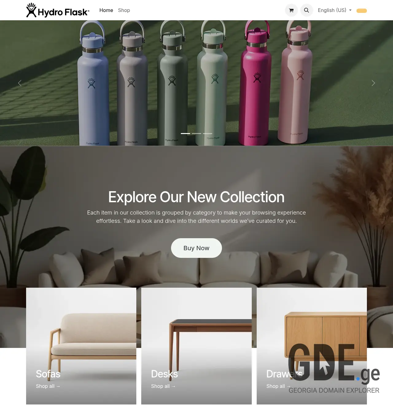 Screenshot of the site hydroflask.ge at 2026-04-05