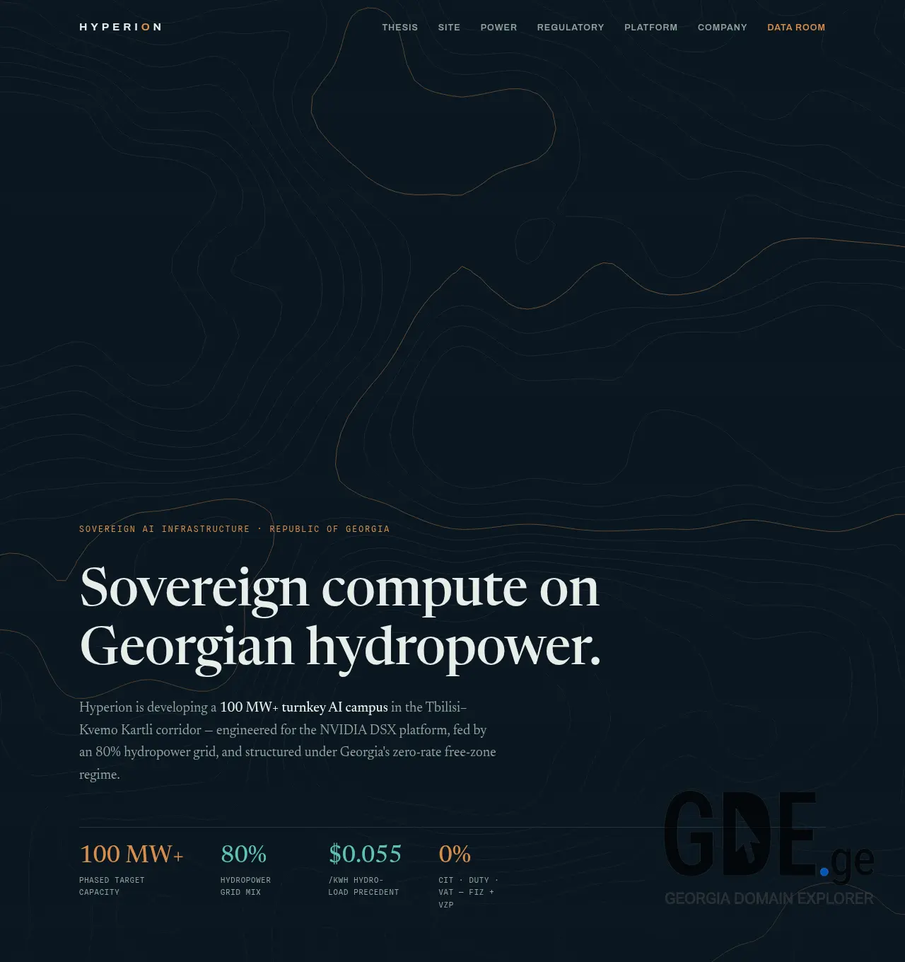 Screenshot of the site hyperion.ge at 2026-07-10