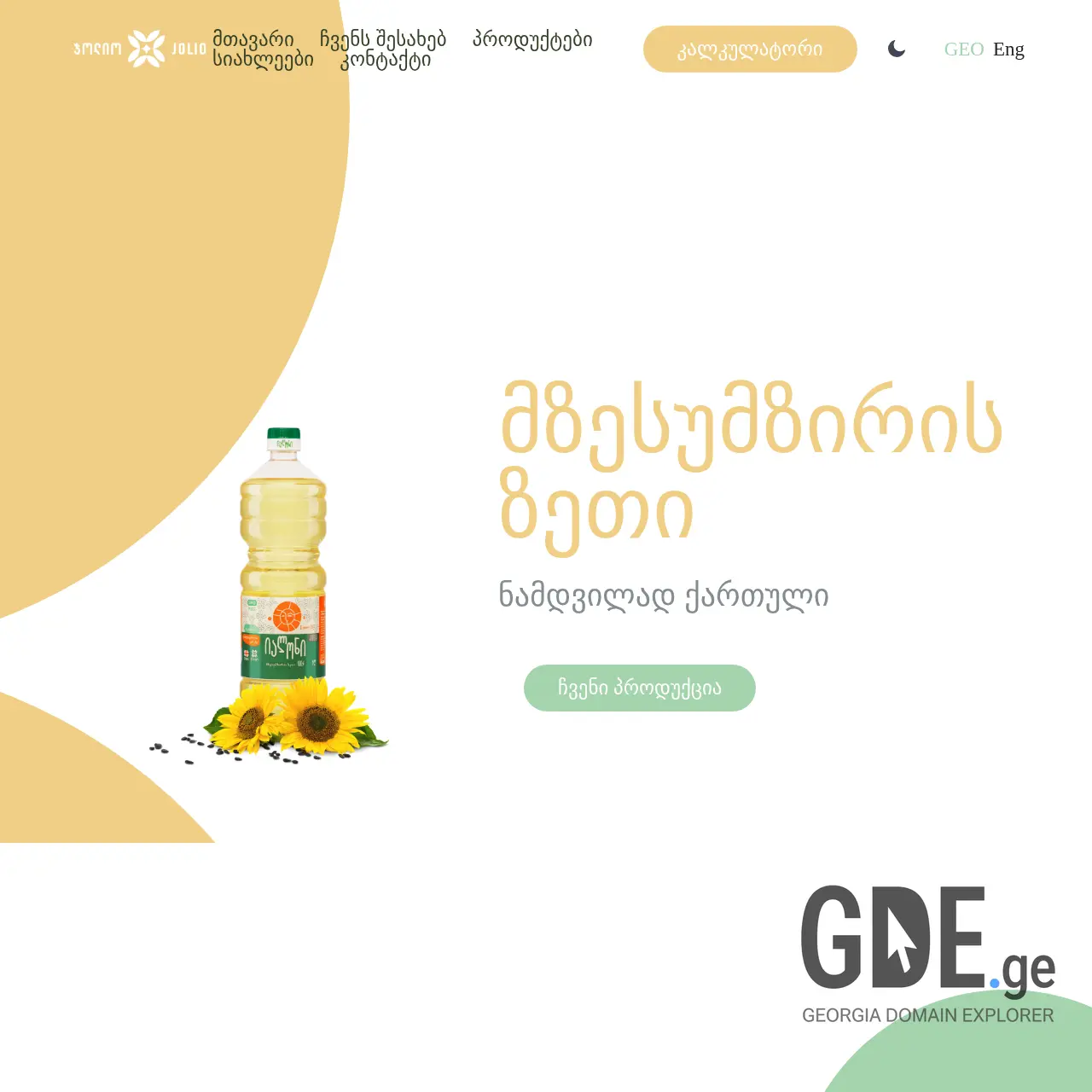 Screenshot of the site ialoni.ge at 2026-03-28