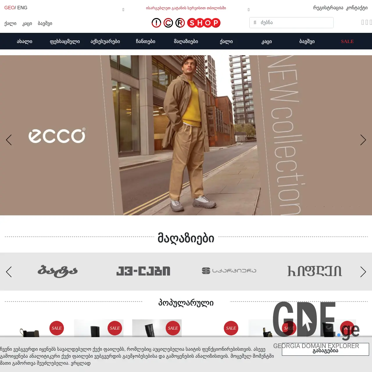 Screenshot of the site icr-shop.ge at 2026-04-01