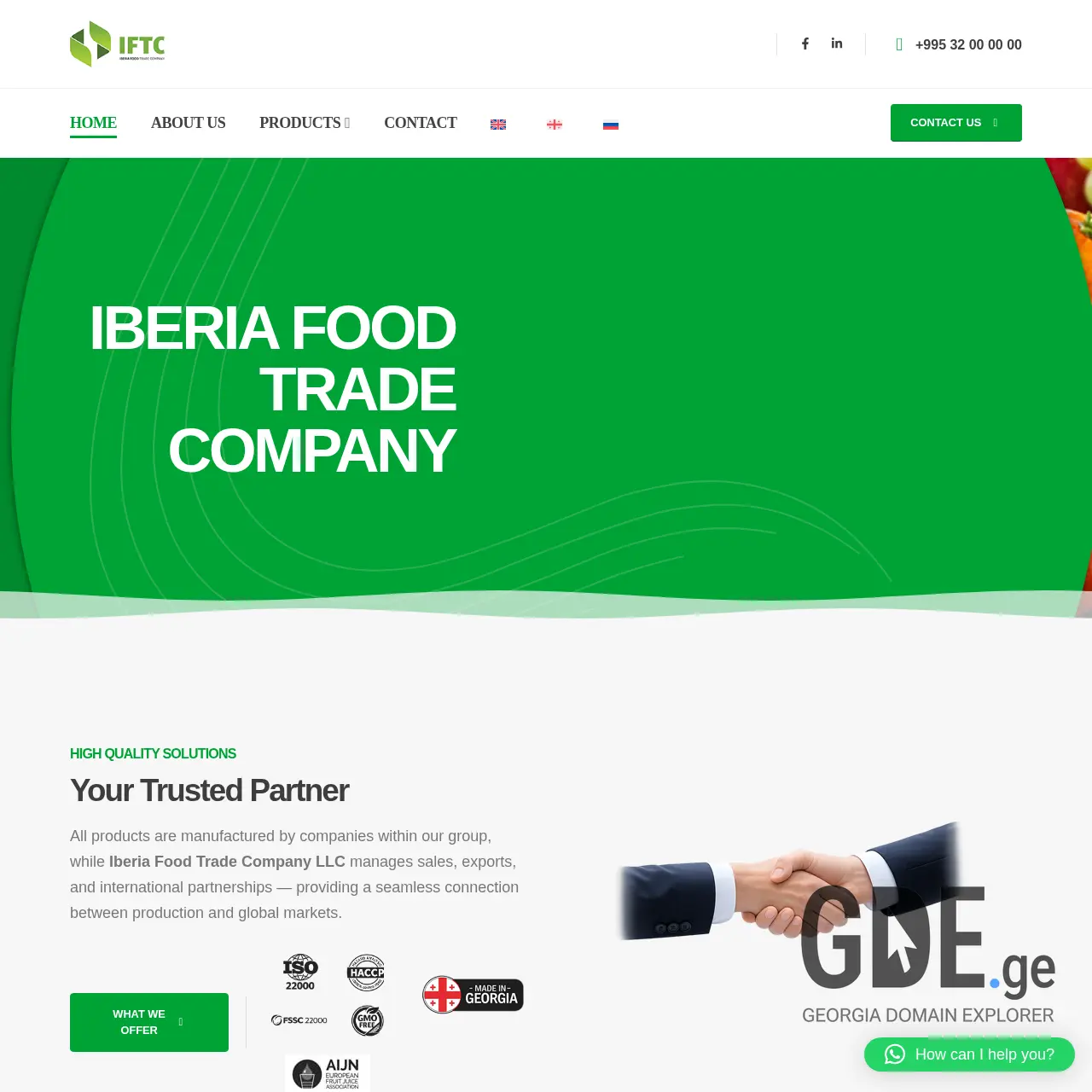 Screenshot of the site iftc.ge at 2026-03-28