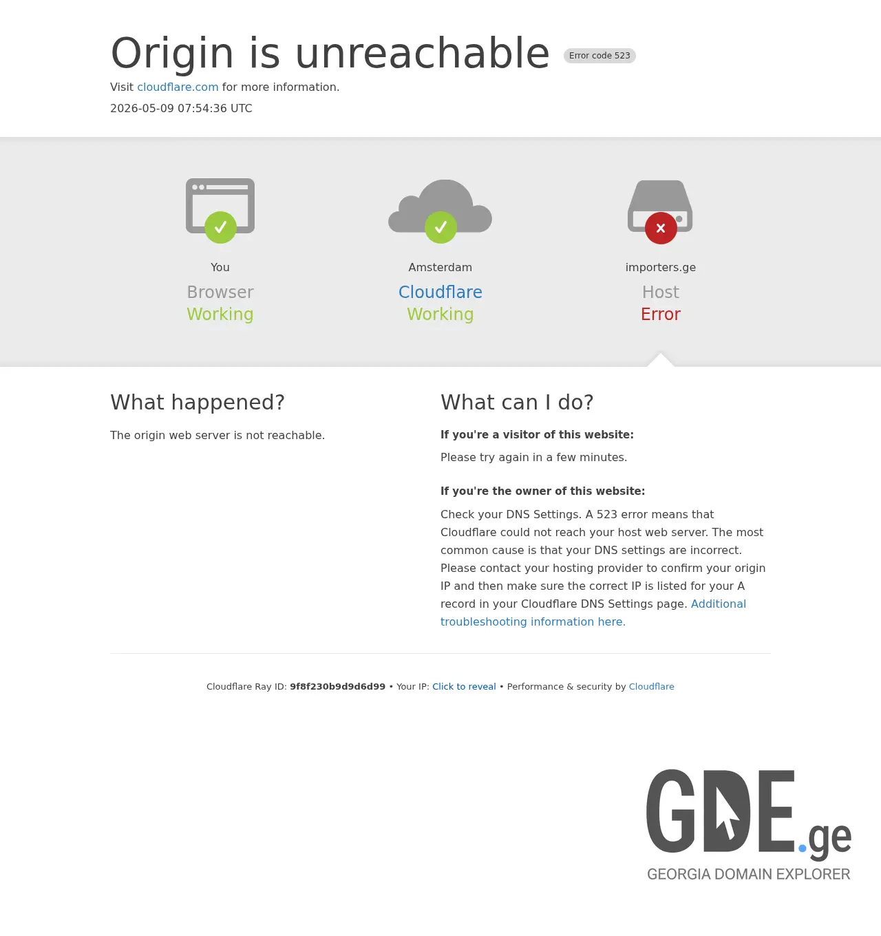 Screenshot of the site importers.ge at 2026-05-09