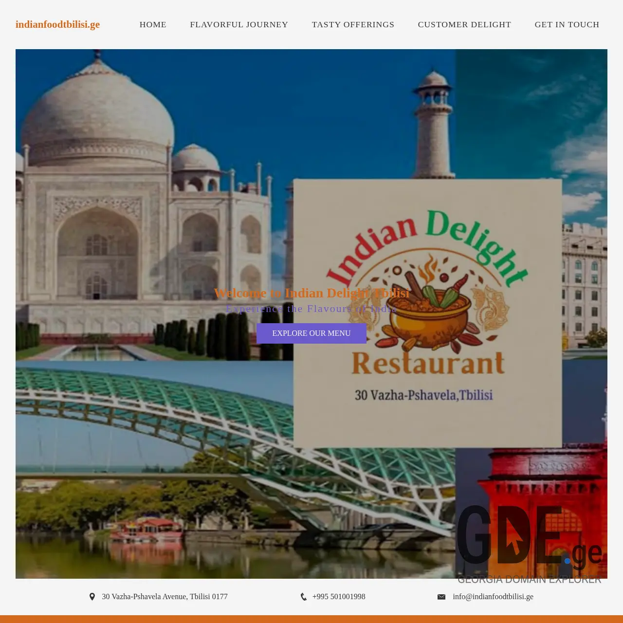 Screenshot of the site indianfoodtbilisi.ge at 2026-04-03