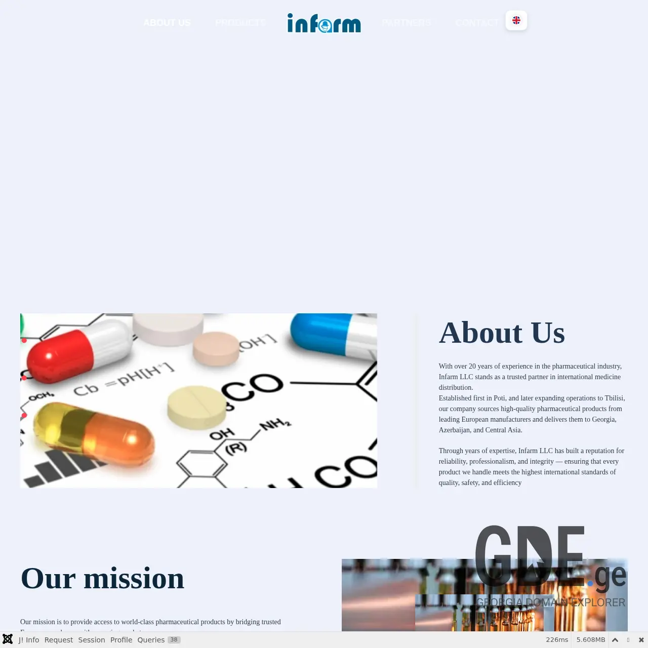 Screenshot of the site infarmllc.ge at 2026-03-28