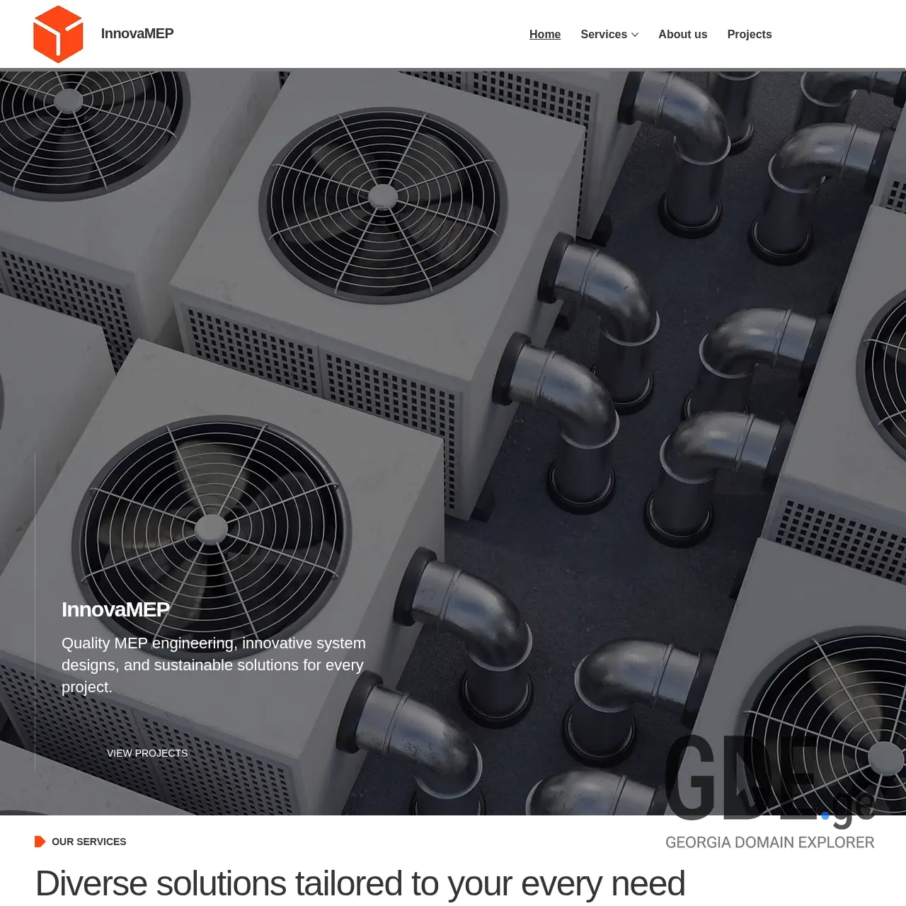 Screenshot of the site innovamep.ge at 2026-03-28