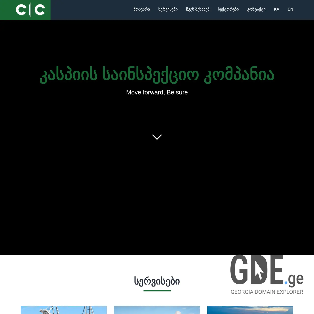 Screenshot of the site inspectorate.ge at 2026-03-01