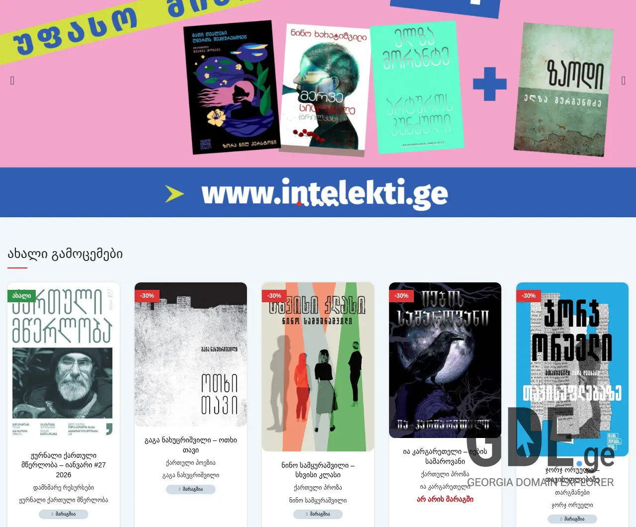 Screenshot of the site intelekti.ge at 2026-02-28