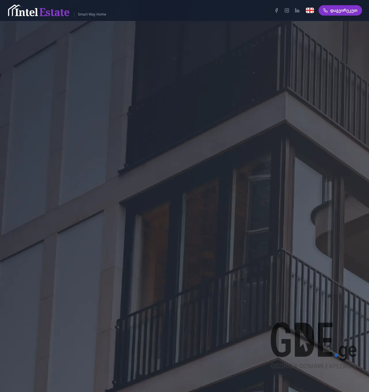 Screenshot of the site intelestate.ge at 2026-07-13