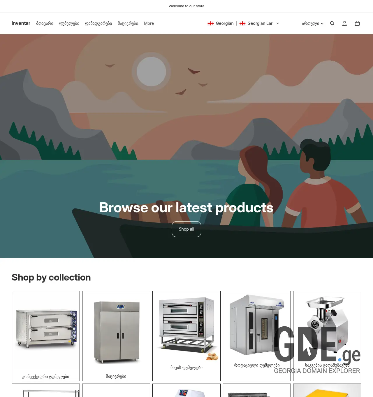 Screenshot of the site inventar.ge at 2026-05-09