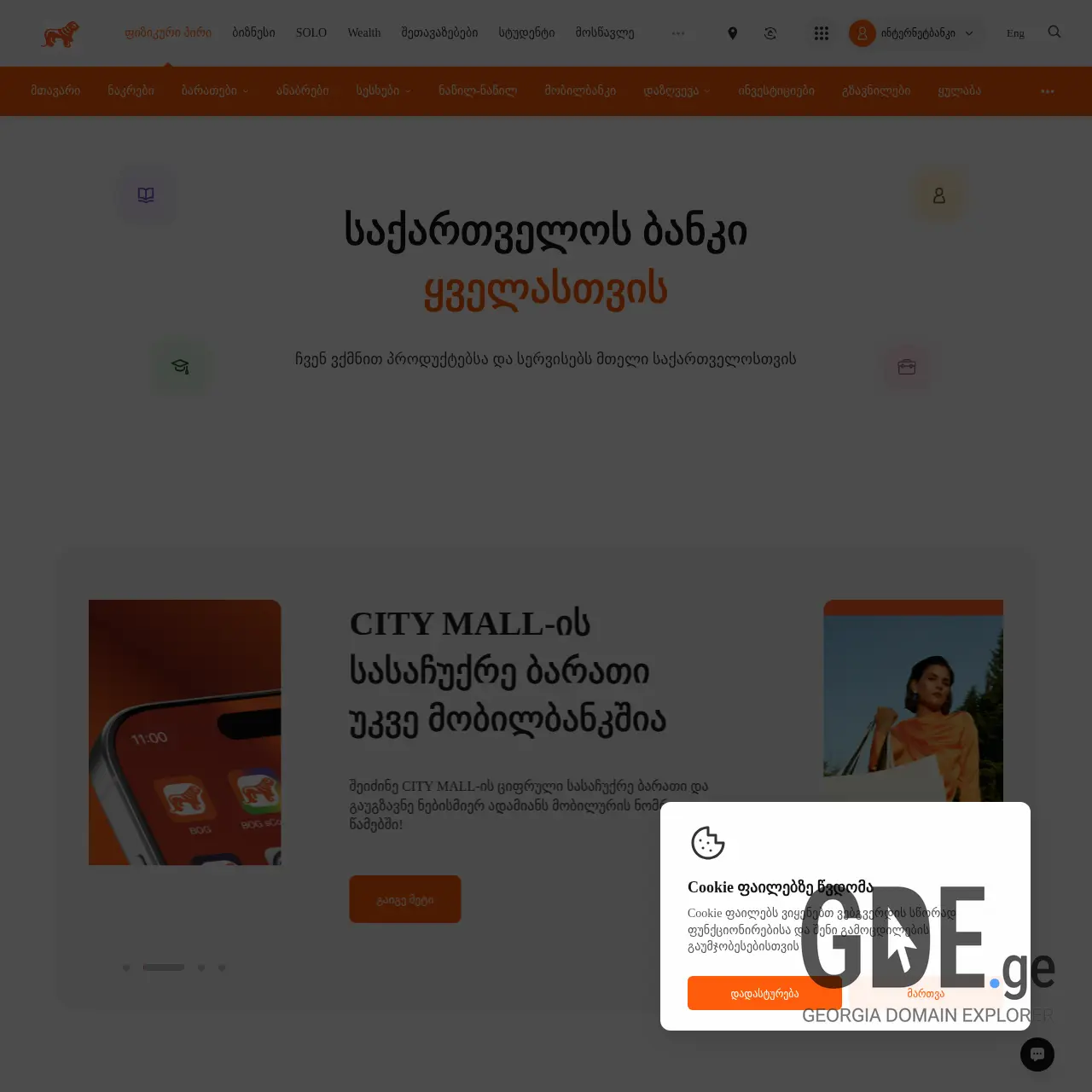 Screenshot of the site isolo.ge at 2026-03-28