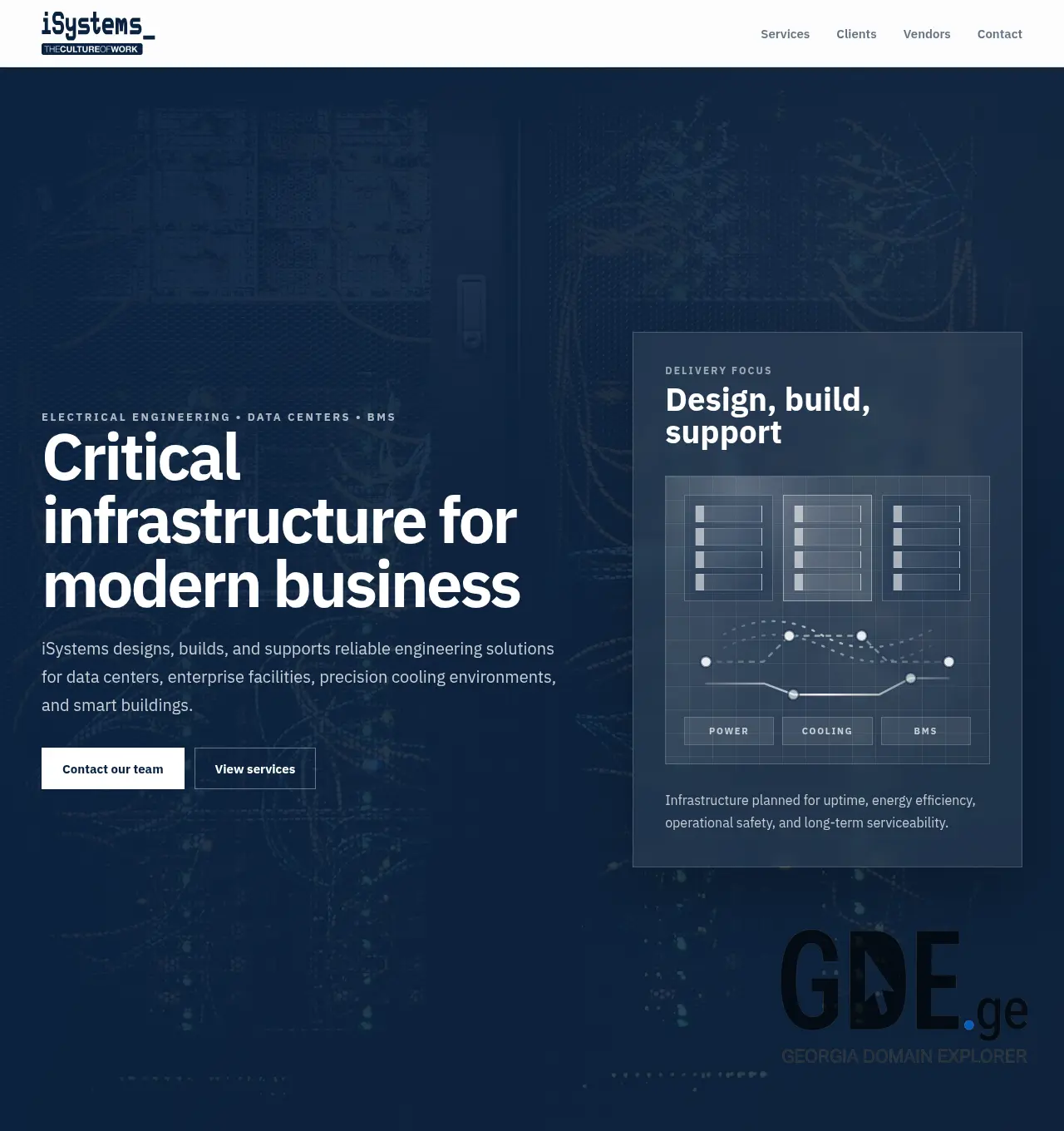 Screenshot of the site isystems.ge at 2026-07-04