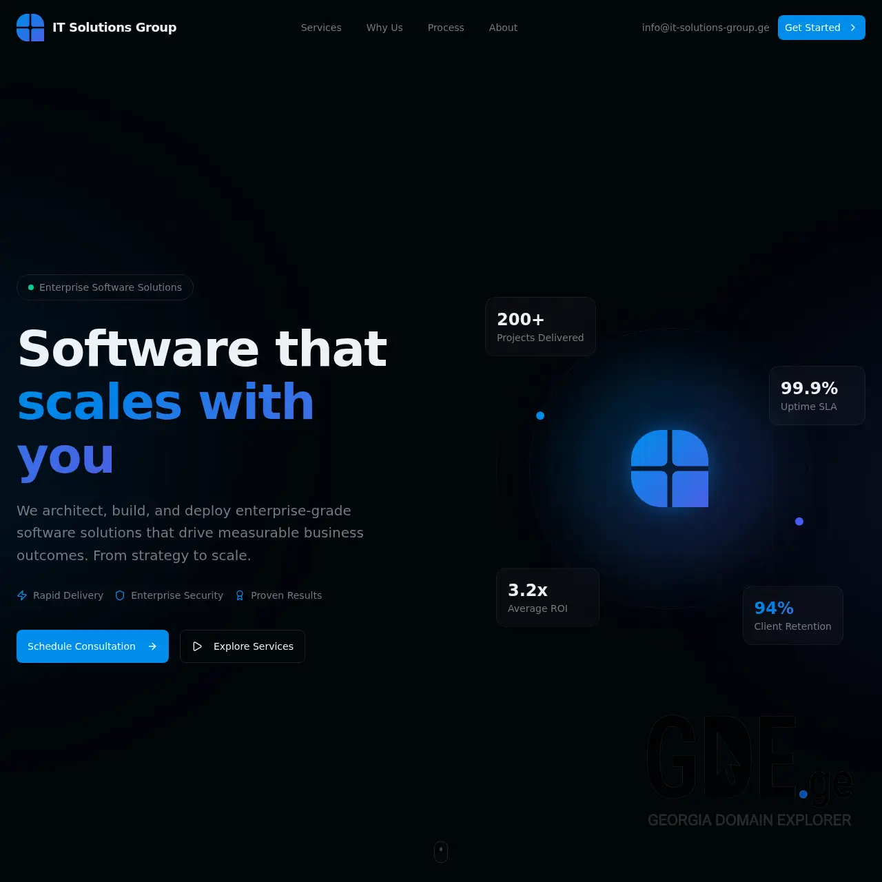 Screenshot of the site it-solutions-group.ge at 2026-03-24