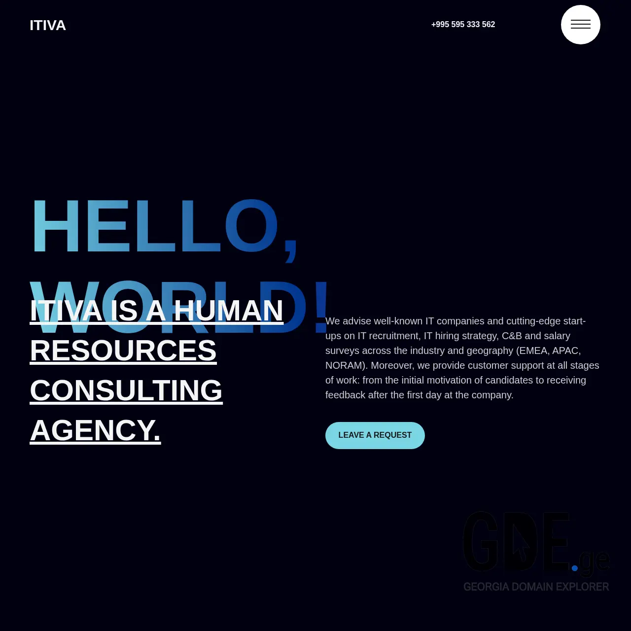 Screenshot of the site itiva.ge at 2026-03-28