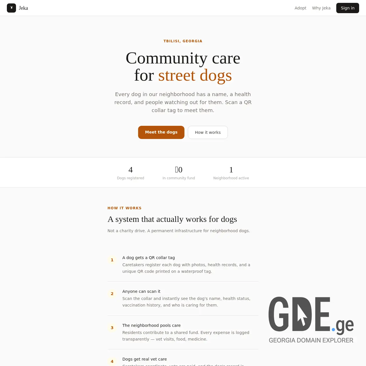 Screenshot of the site jeka.ge at 2026-03-16