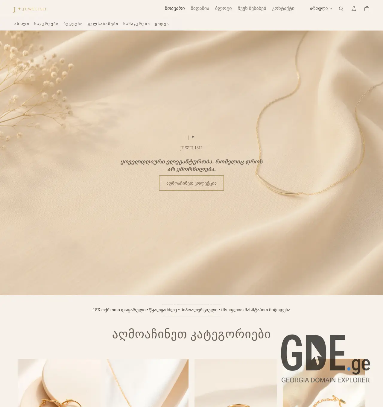 Screenshot of the site jewelish.ge at 2026-06-19