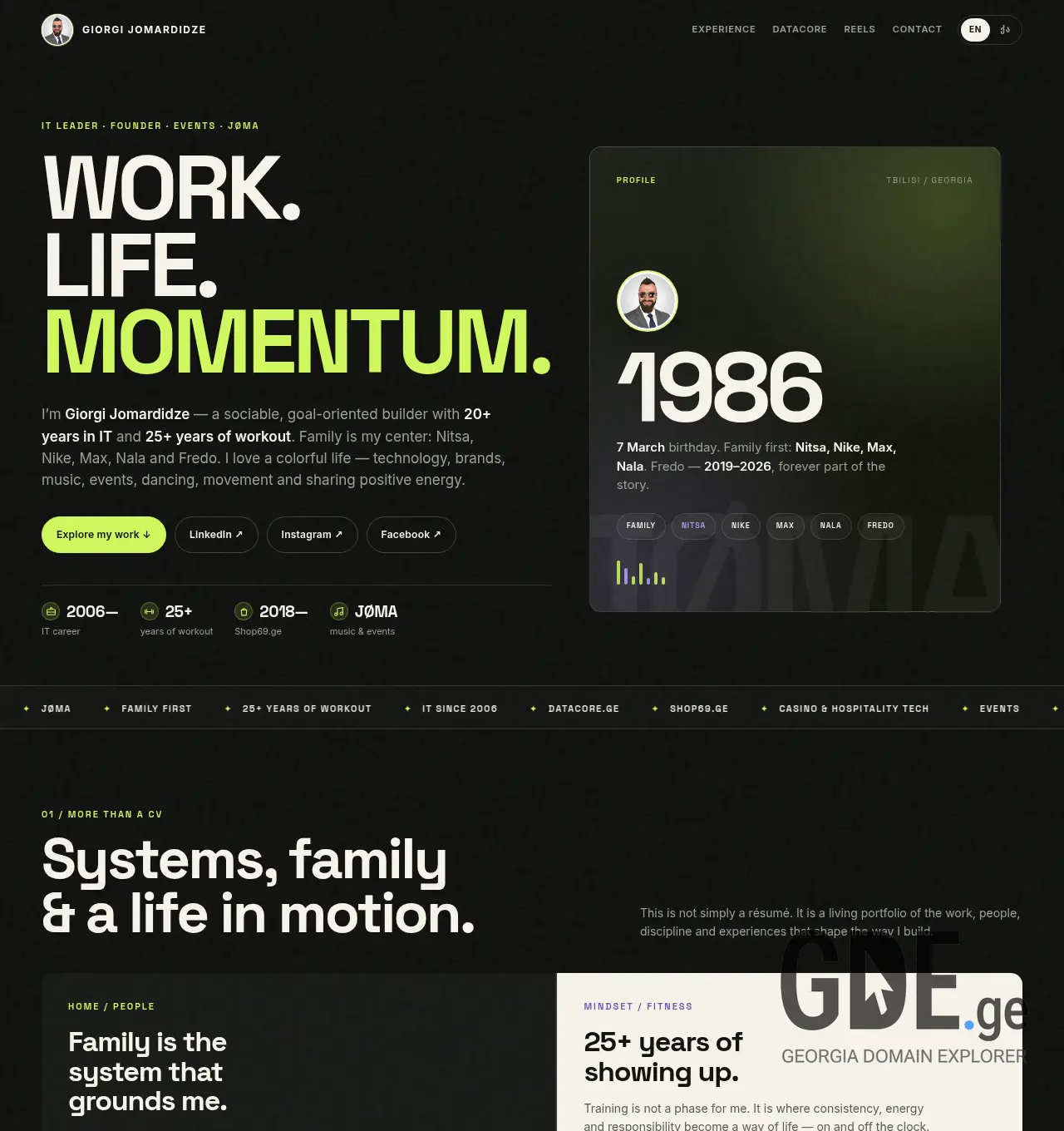 Screenshot of the site joma.ge at 2026-06-21