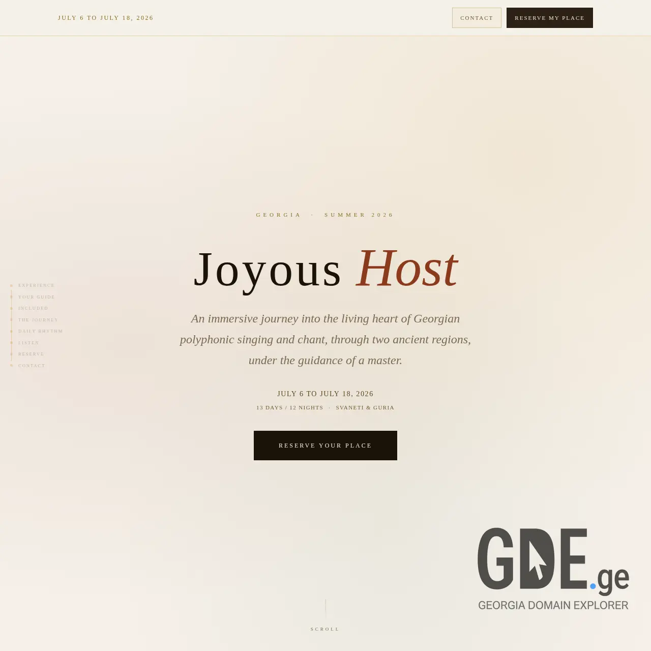 Screenshot of the site joyoushost.ge at 2026-03-26