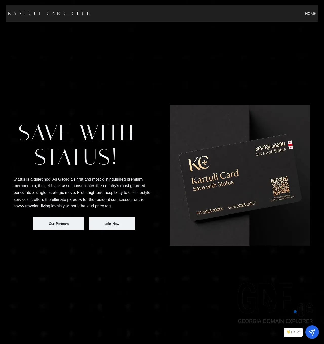Screenshot of the site kartulicard.ge at 2026-04-07