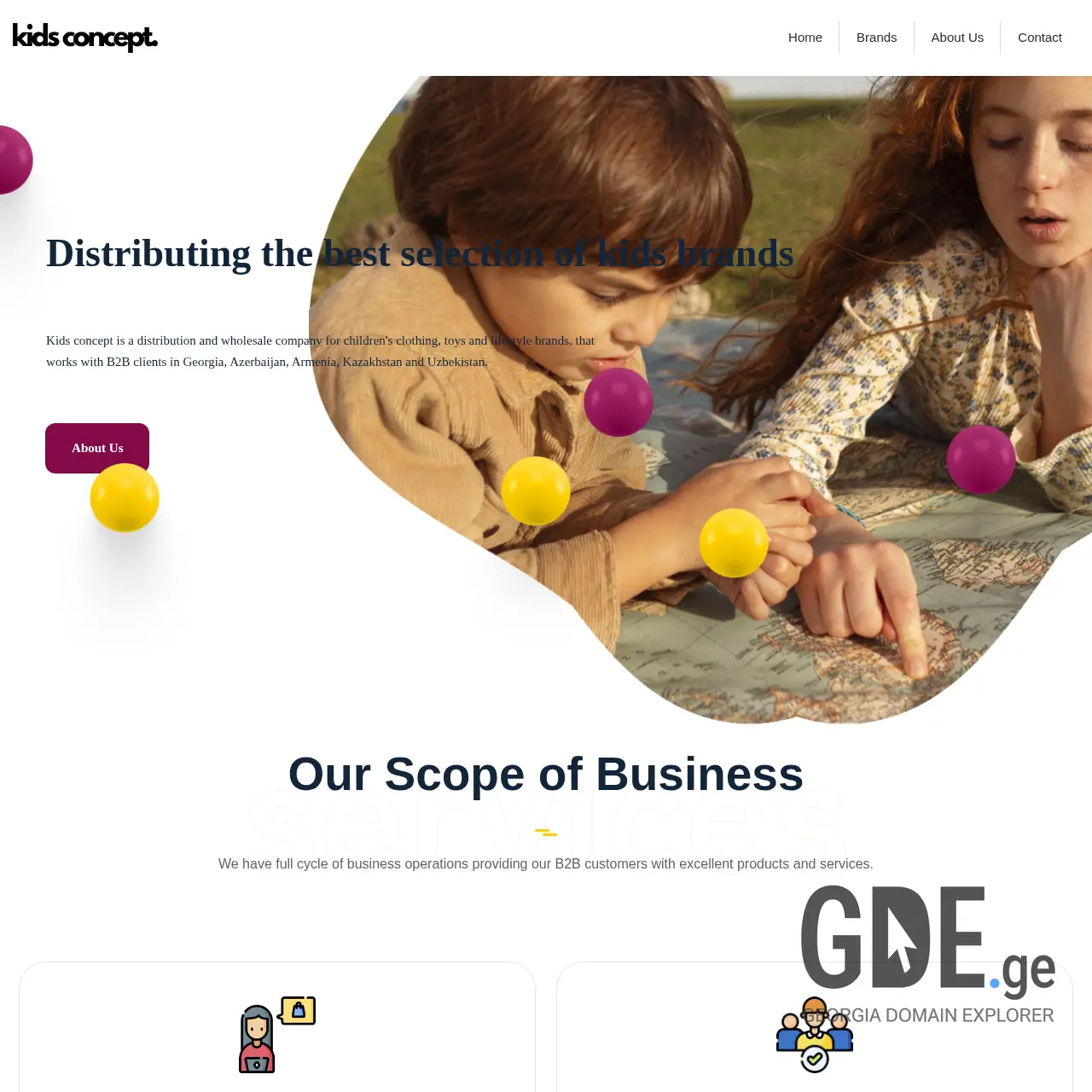 Screenshot of the site kidsconceptb2b.ge at 2026-03-28