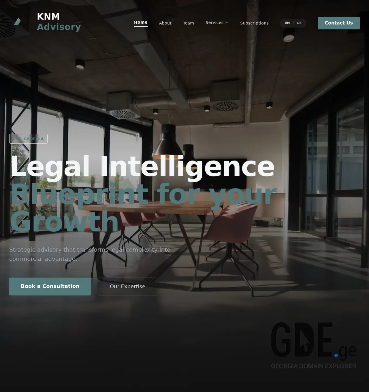 Screenshot of the site knm.ge at 2026-06-13