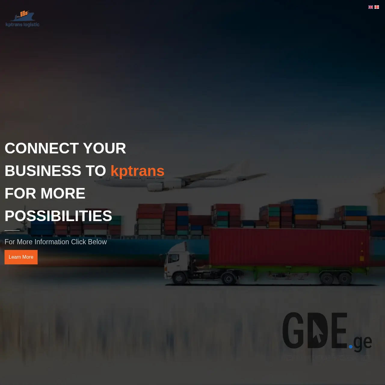 Screenshot of the site kptrans.ge at 2026-03-27